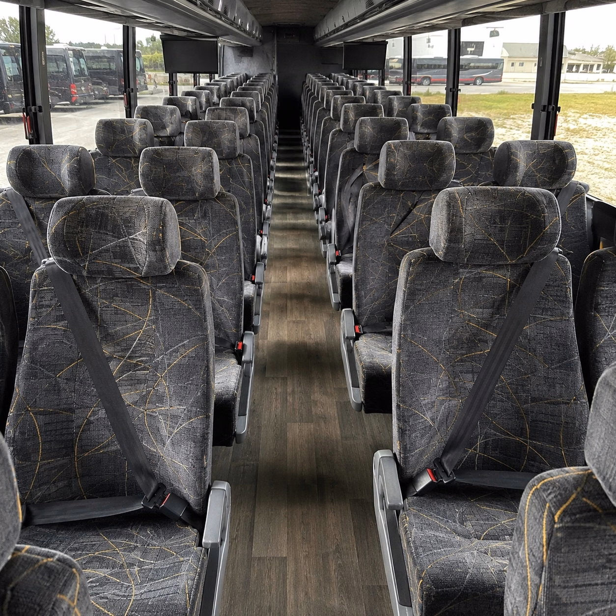 56 passenger charter bus interior